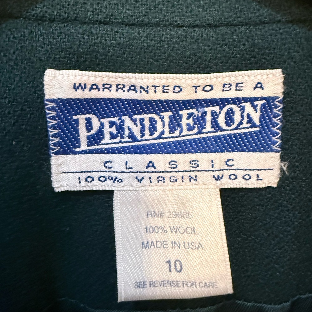Pendleton Forest Green Double Breasted Wool Blaze… - image 2